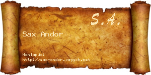 Sax Andor névjegykártya